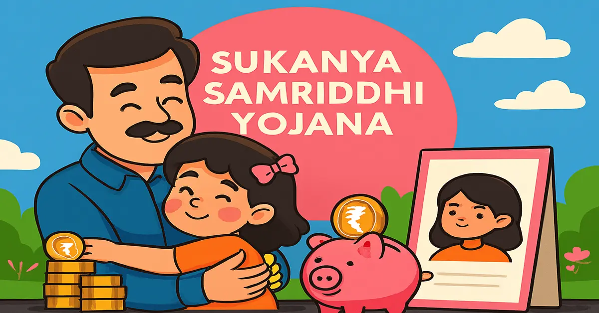 father daughter image for Sukanya Samriddhi Yojana blog cartoon theme