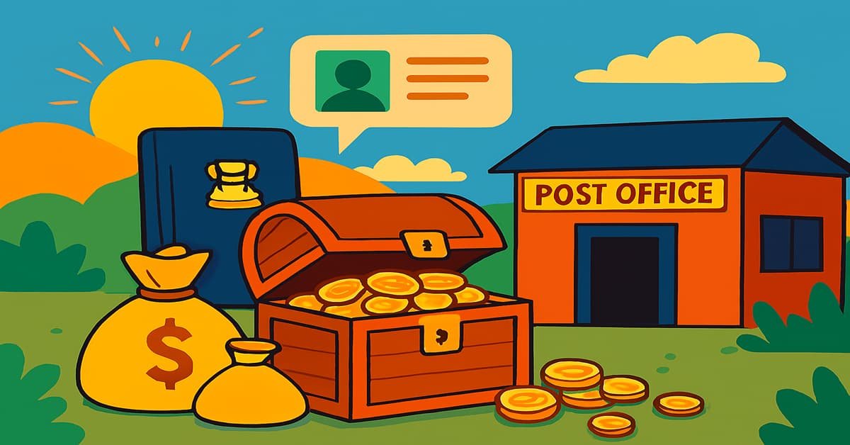 post office monthly income scheme featured image in cartoon style